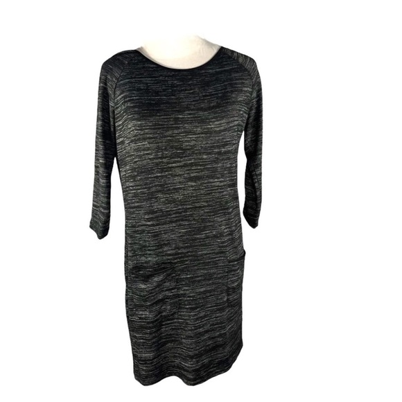 twik Dresses & Skirts - 𝅺TWIK by Simons sweater dress long sleeve scoop neck black gray marled size M
